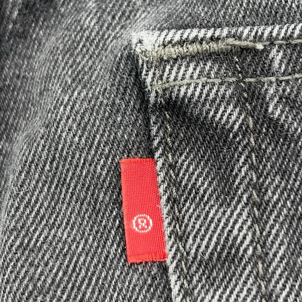 Levi's 505 Regular Fit Jeans Mens 33x32 Black Gray Denim Straight Leg Button Fly